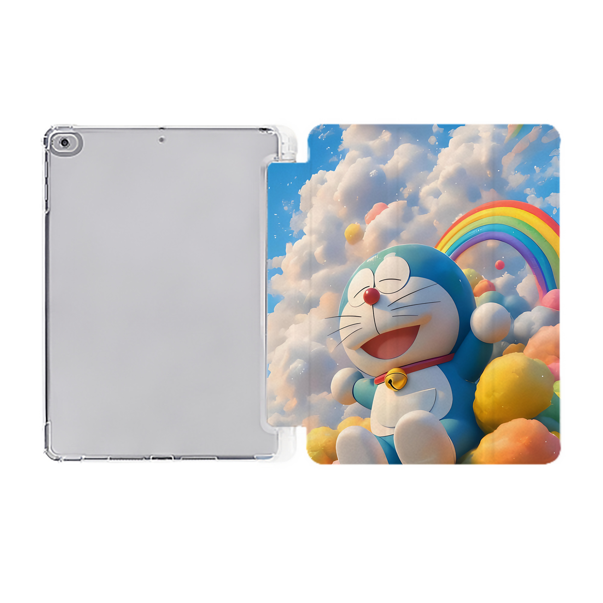 （画像用） ドラえもん Doraemon IPad ケース ペン収納付き 三つ折りスタンド PUレザー×シリコン 対応機種9.5/10.5/10.9インチ